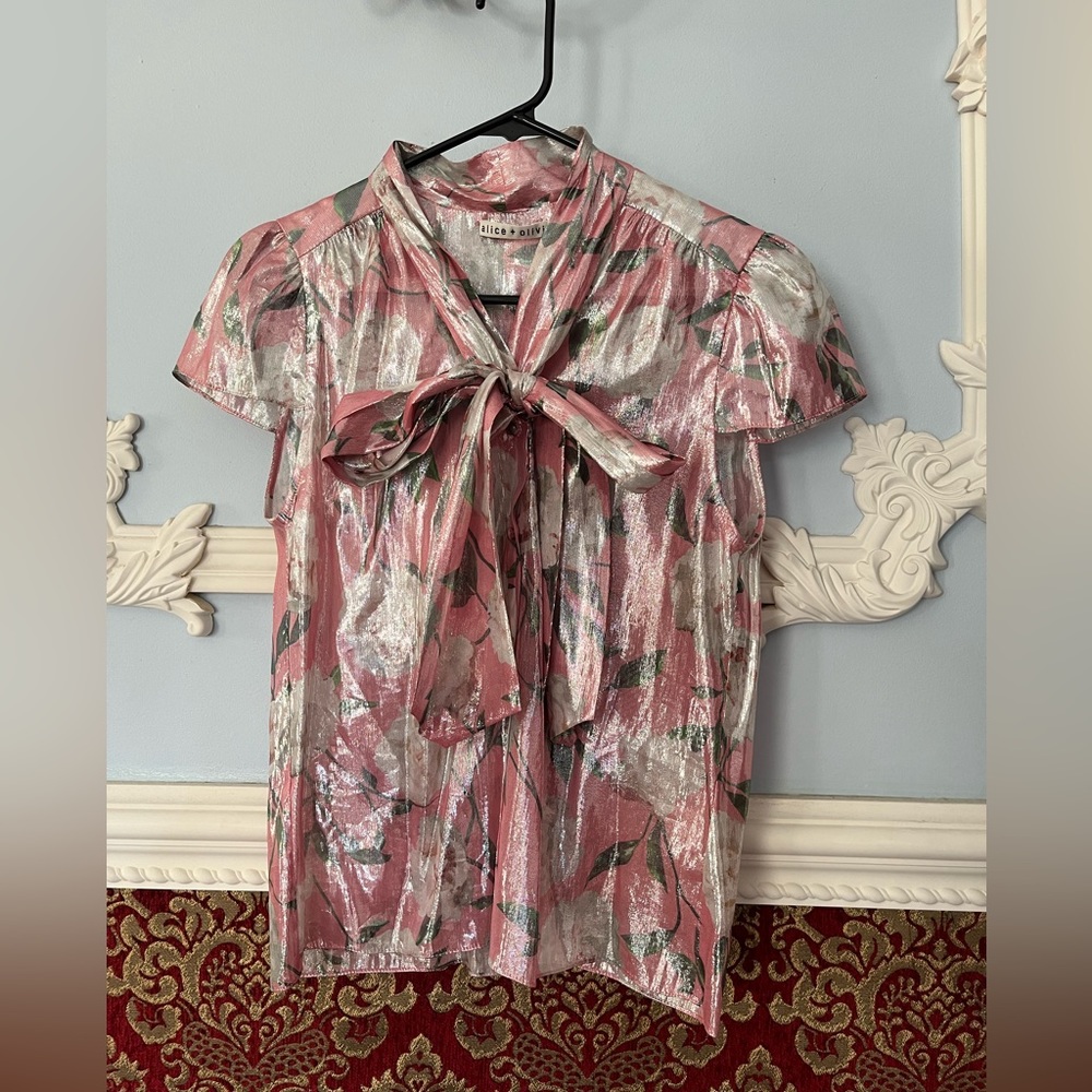 Alice + Olivia Metallic Top